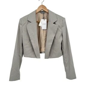 Lichi Grey Plaid Cropped‎ Blazer Jacket Size S NWT Germany
